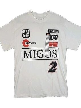 2018 The Migos Culture 2 T Shirt Adult Medium White Album Promo Rap Hip Hop